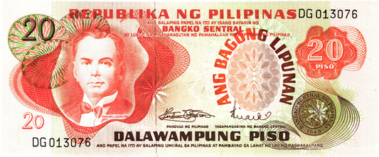 Philippines 20 Pesos ND, P155, UNC