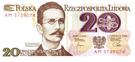 Poland 20 Zlotych 1982, P149a, UNC