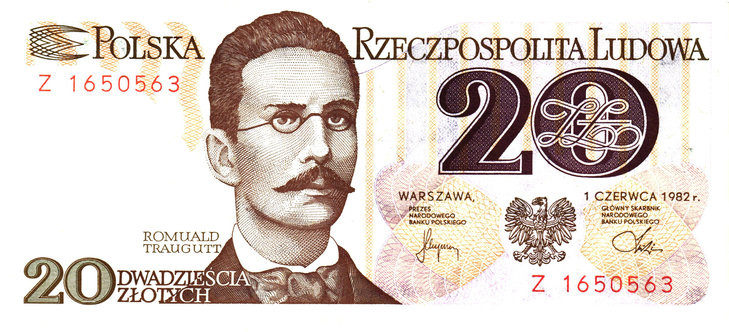 Poland 20 Zlotych 1982, P149a, UNC