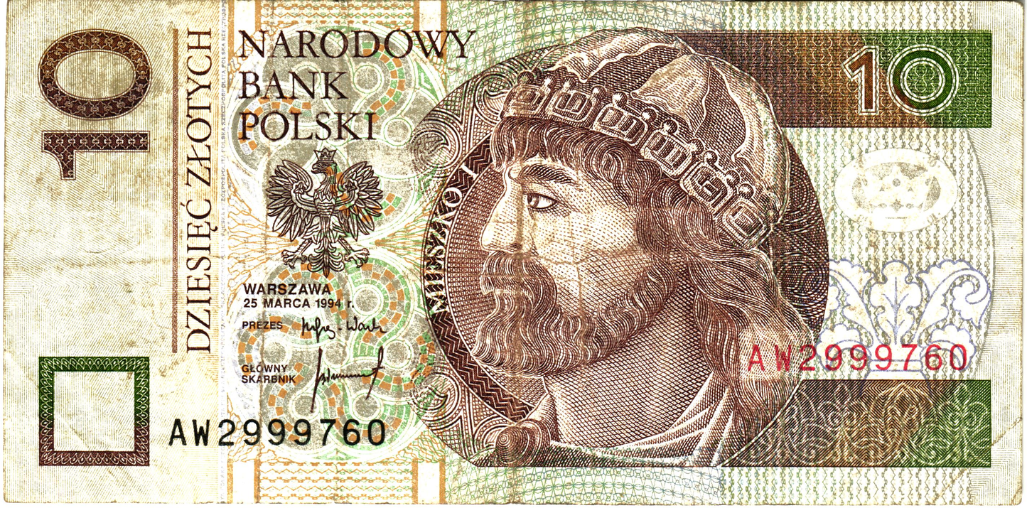 Poland 10 Zlotych 1994, P173, F/VF