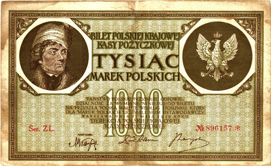 Poland 1000 Marek 1919, P22, XF