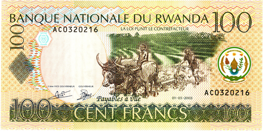 Rwanda 100 Francs 2003, P29a, UNC
