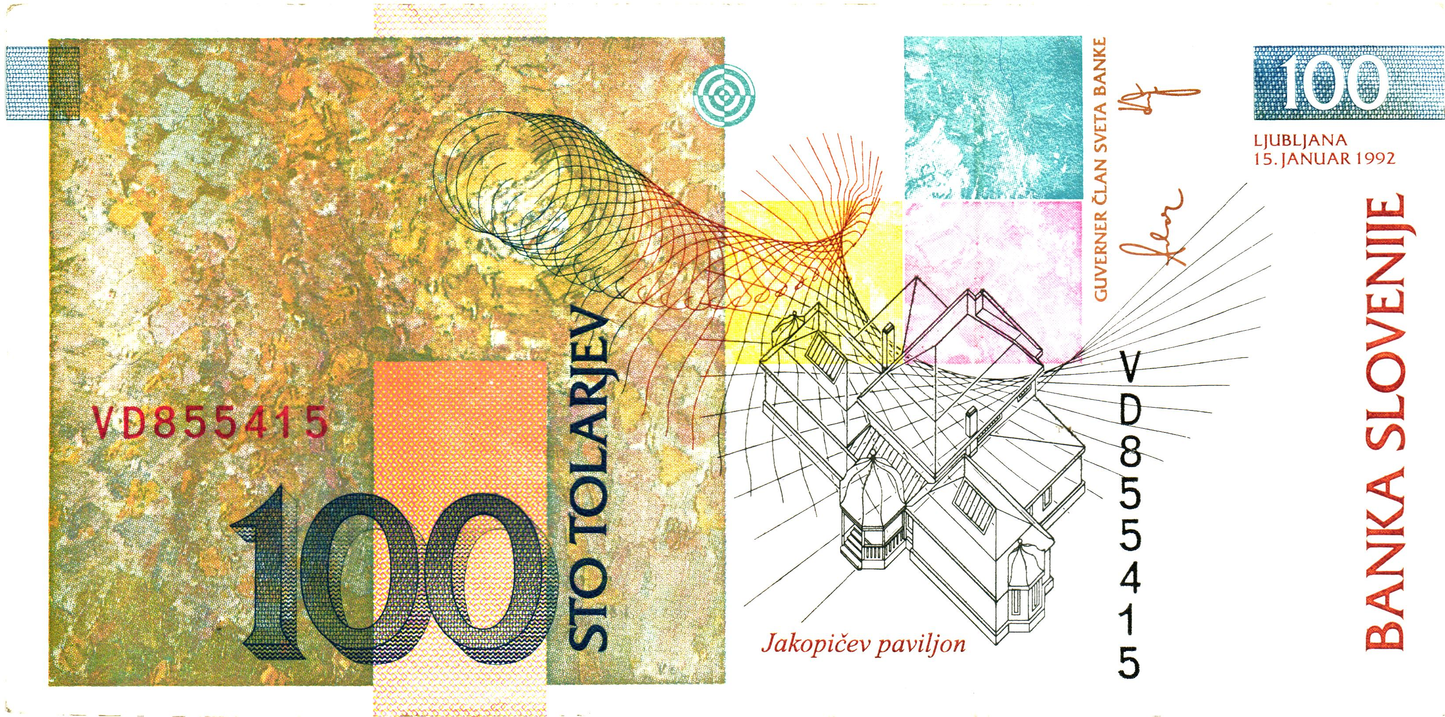Slovenia 100 Tolarjev 1992, P14, VF+