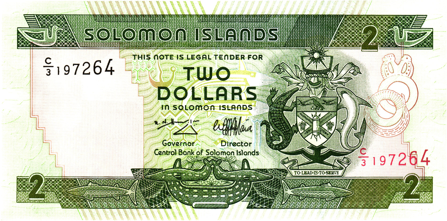Solomon Islands 2 Dollars 1997, P18, UNC