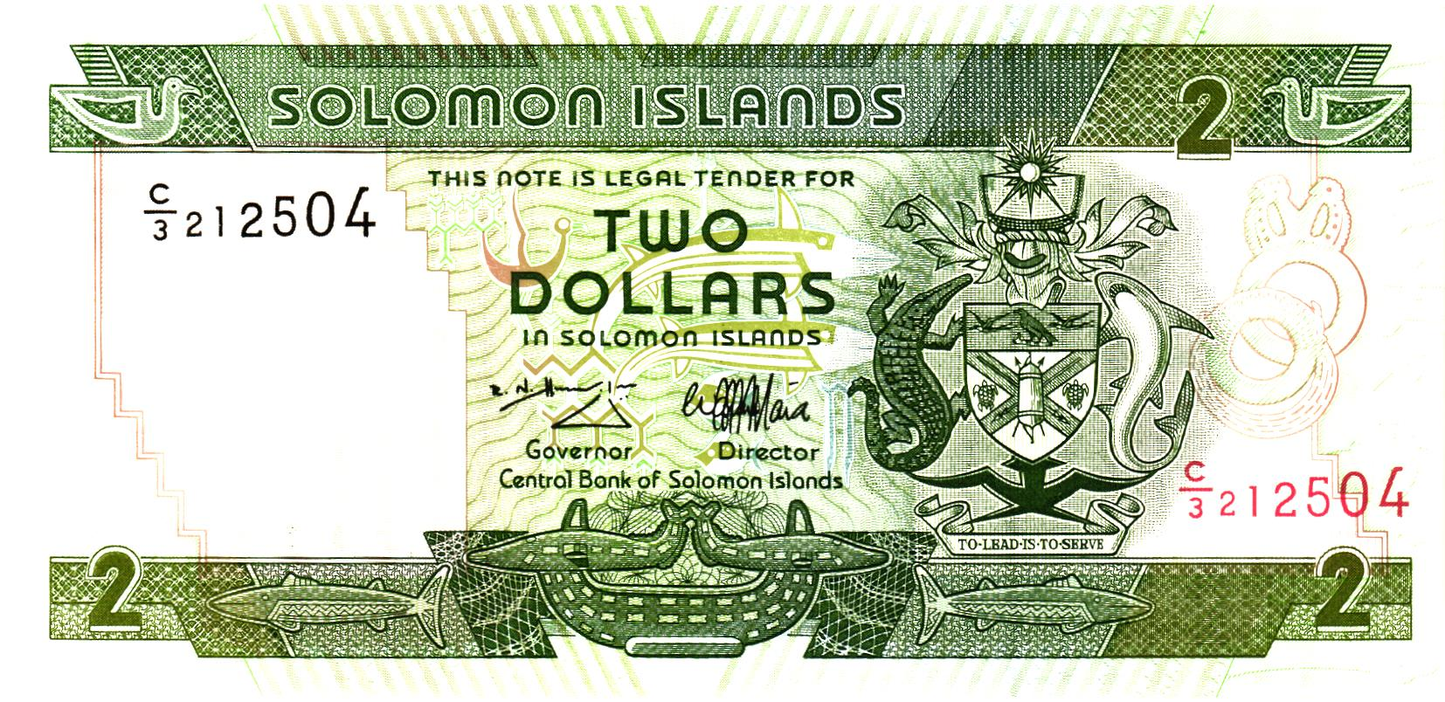 Solomon Islands 2 Dollars 1997, P18, UNC
