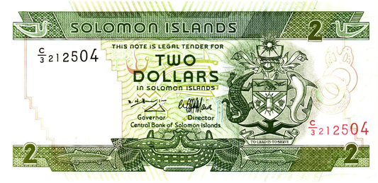 Solomon Islands 2 Dollars 1997, P18, UNC