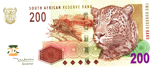 South Africa 200 Rand ND (2004-2009), P132, UNC