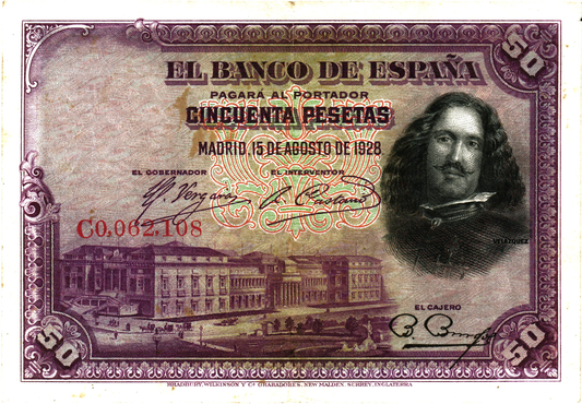 Spain 50 Pesetas 1928, P75b, VF