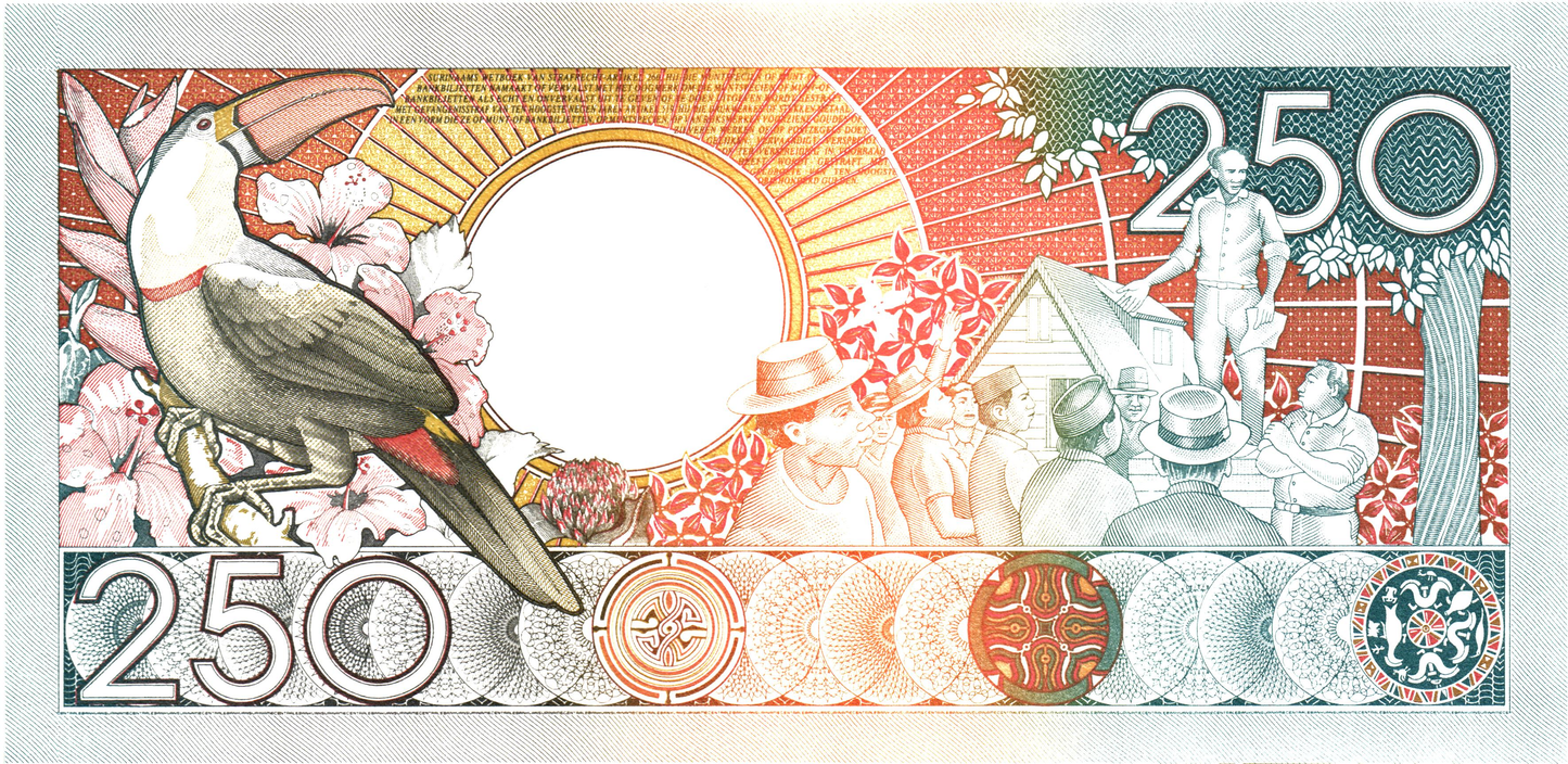Surinam 250 Gulden 1988, P134, UNC