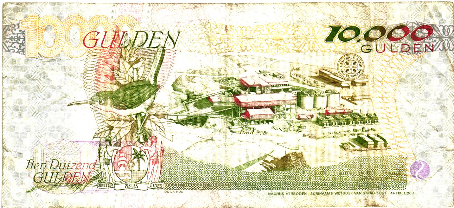 Suriname 10000 Gulden 1997, P144, VF
