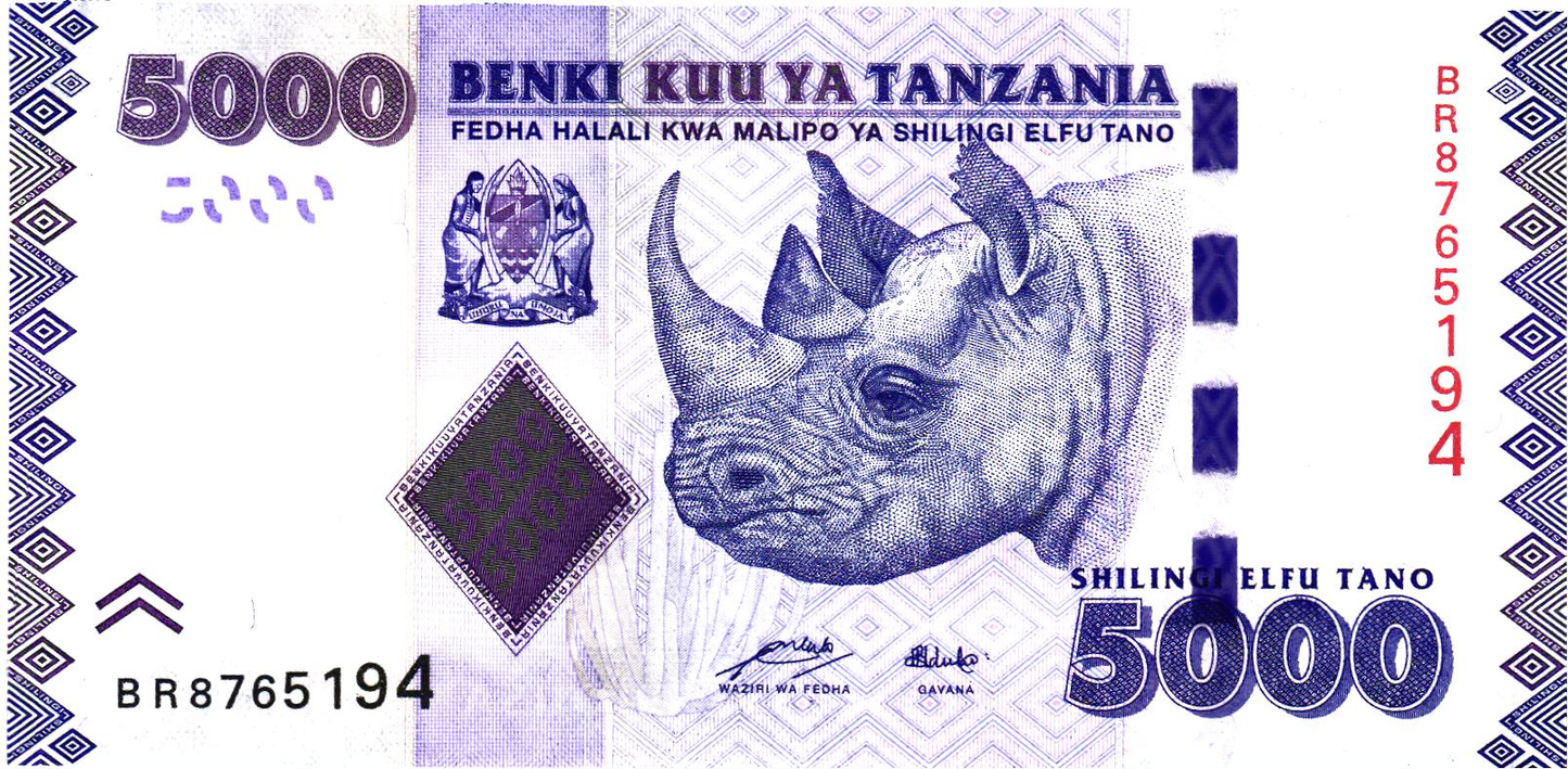 Tanzania 5000 Shilingi 2010-2020, P43, UNC