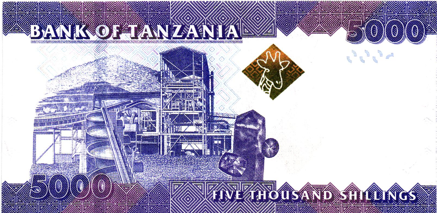 Tanzania 5000 Shilingi 2010-2020, P43, UNC