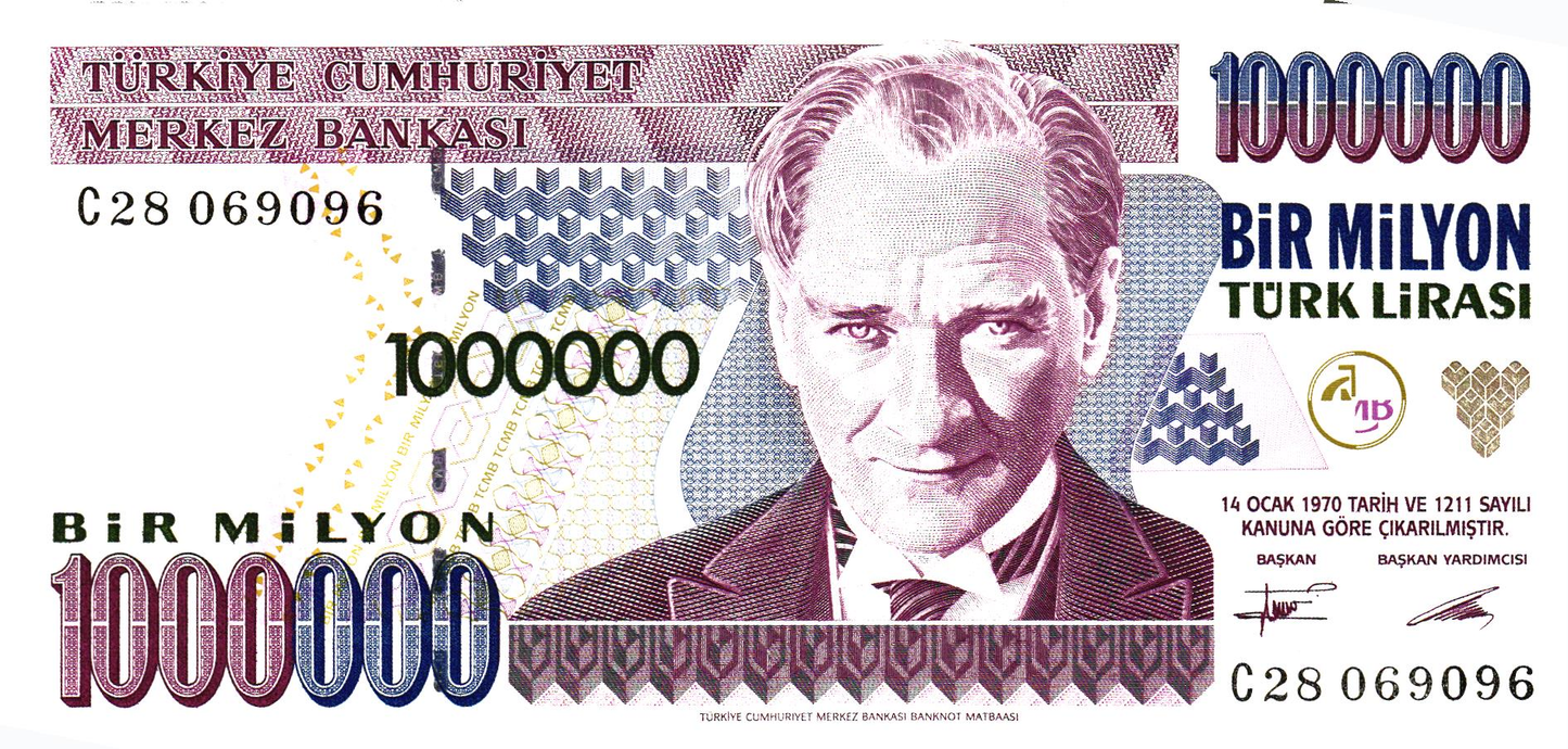 Turkey 1 Million Lira 1970, P209, UNC