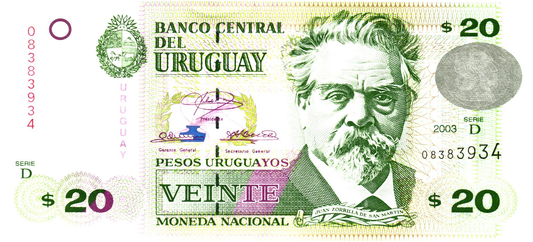 Uruguay 20 Pesos 2003, P83A, UNC
