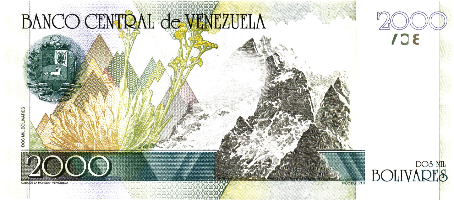 Venezuela 2000 Bolivares 1998, P80, UNC