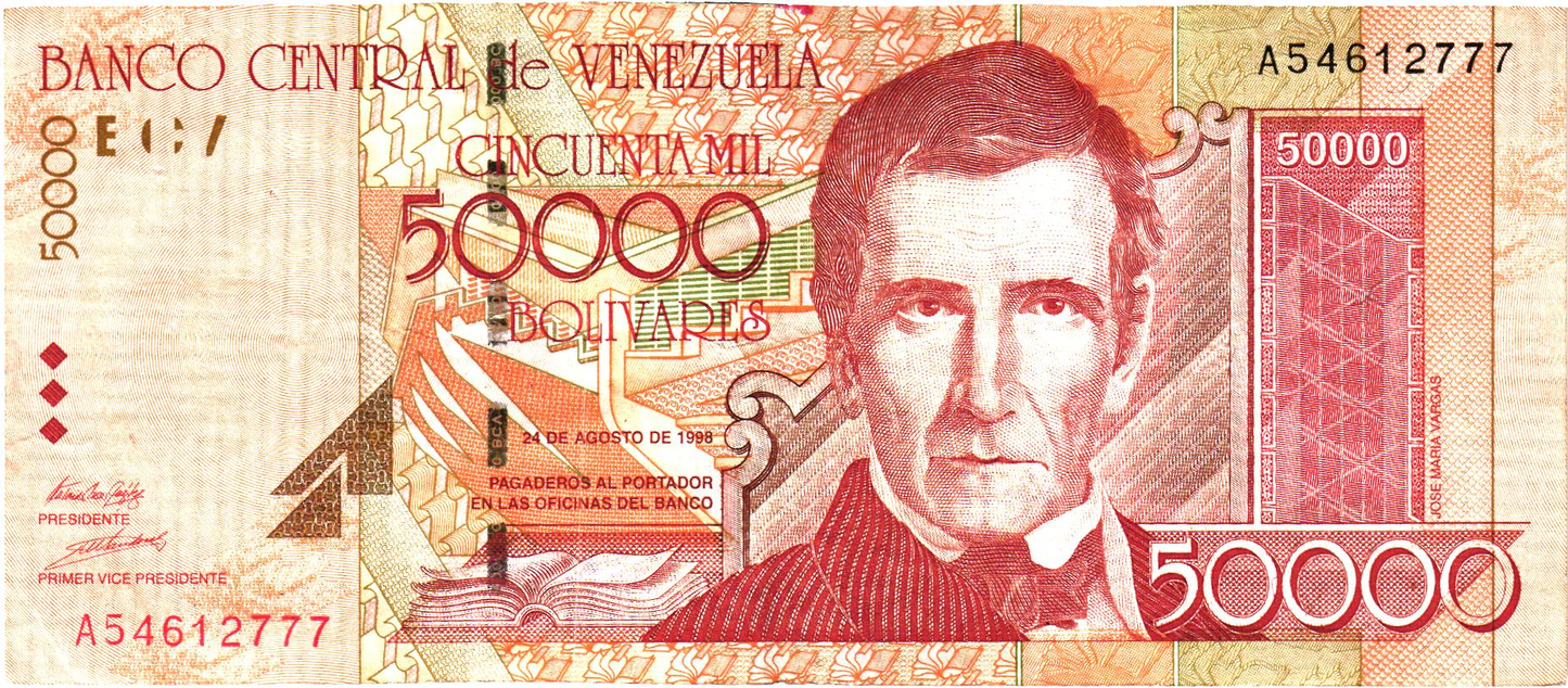 Venezuela 50000 Bolivares 1998, P83, VF