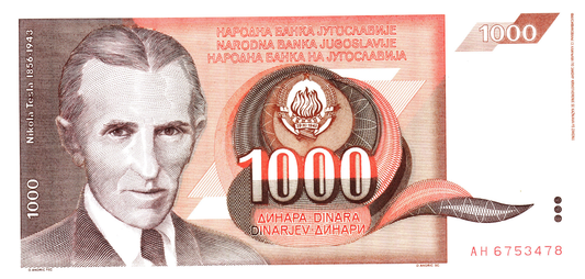Yugoslavia 1000 Dinara 1990, P107, UNC