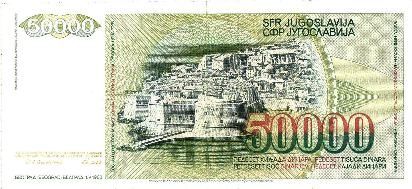 Yugoslavia 50000 Dinara 1988, P96, VF