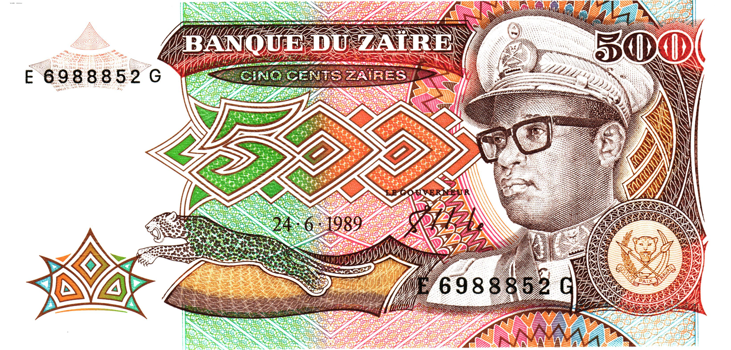 Zaire 500 Zaires 1989, P34a, UNC