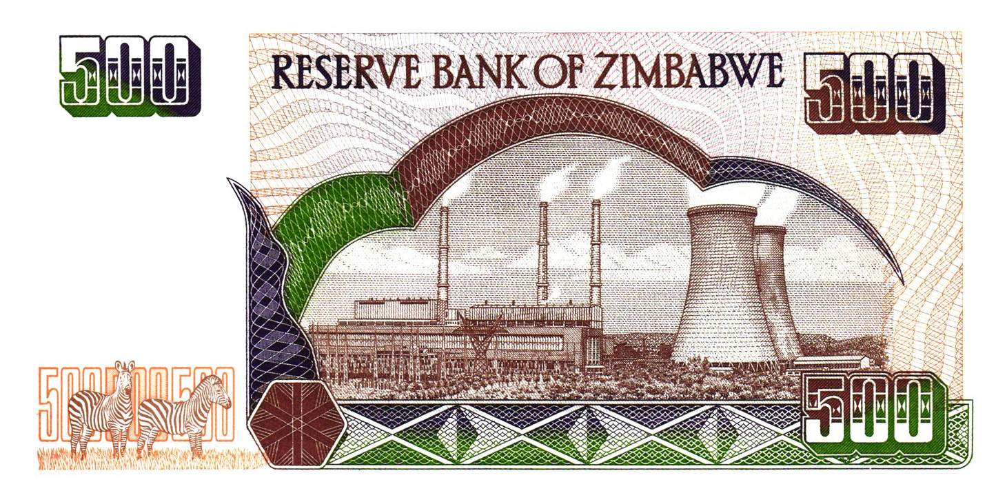 Zimbabwe 500 Dollars 2001, P11, UNC