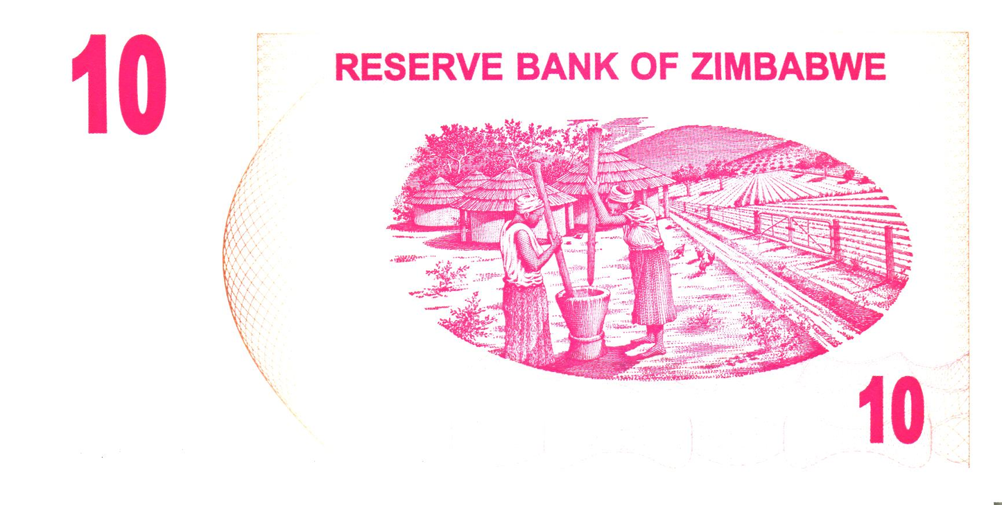 Zimbabwe 10 Dollars 2006, P39, UNC