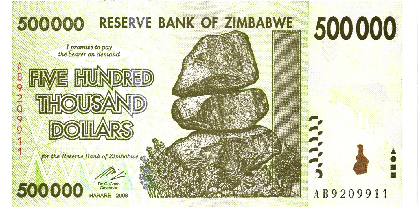 Zimbabwe 500000 Dollars 2008, P76, UNC