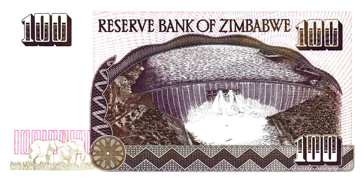 Zimbabwe 100 Dollars 1995, P9,  UNC