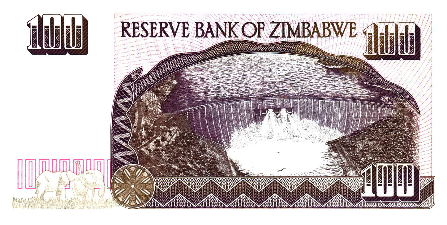 Zimbabwe 100 Dollars 1995, P9, UNC