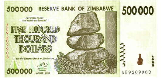Zimbabwe 500000 Dollars 2008, P76, UNC