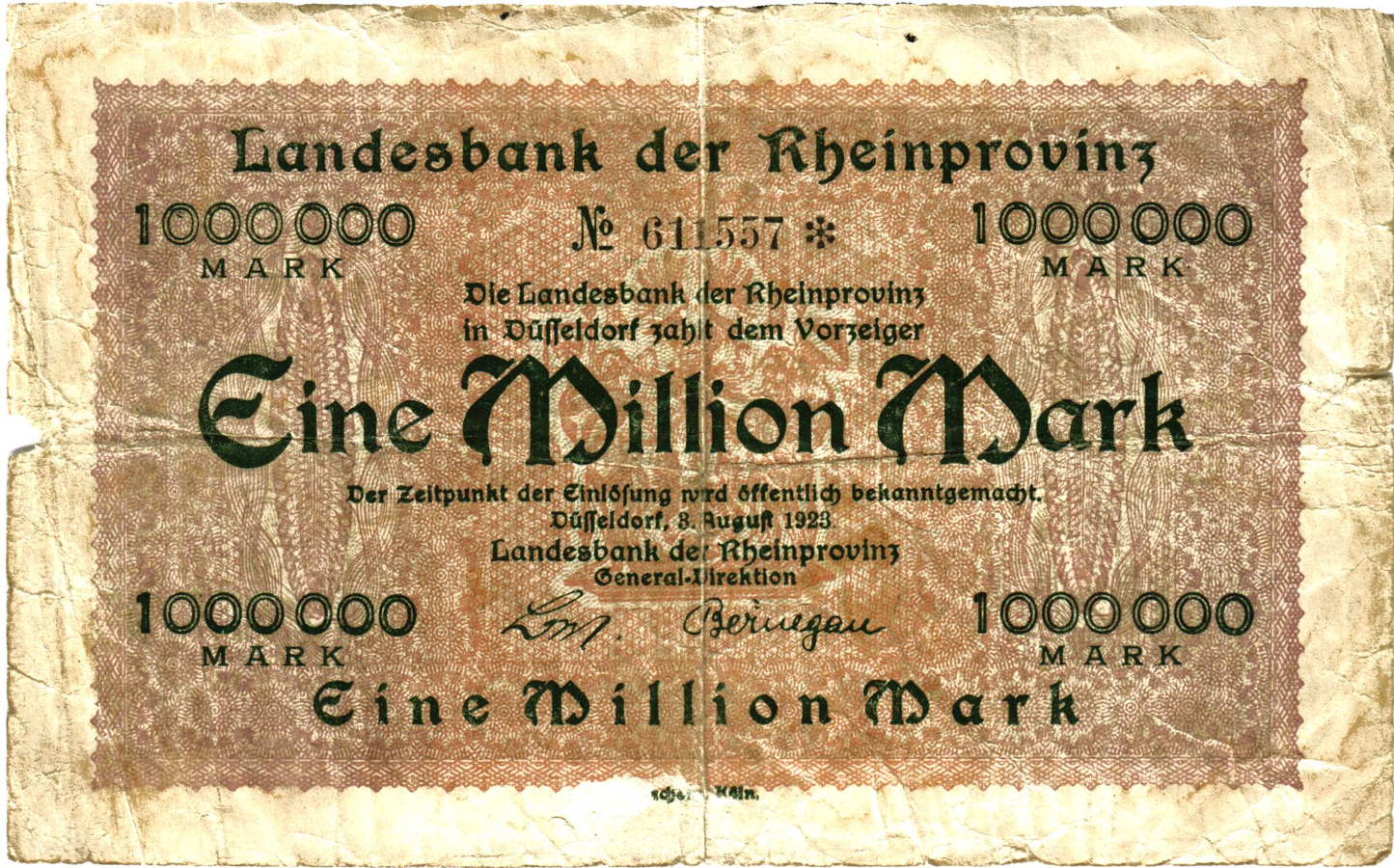 Emergency Issue - Notgeld germany 1 Million Mark 1923, Düsseldorf